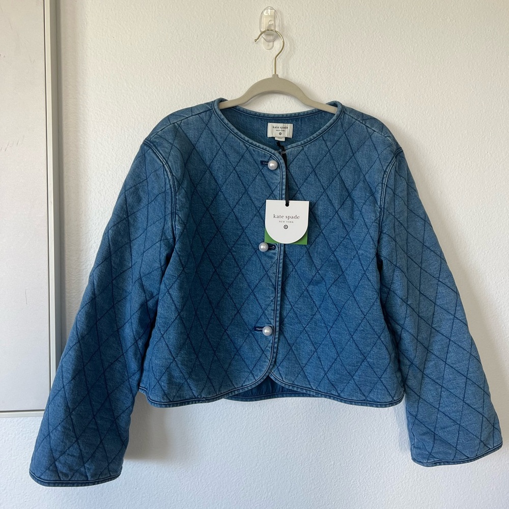 Target Kate Spade quilted jacket denim size medium - Picture 3 of 5